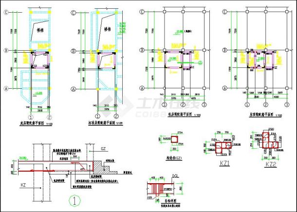 某地电梯井加固改造结构施工图CAD图纸-图二