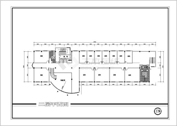 西藏某欧式办公楼建筑方案设计CAD图-图二