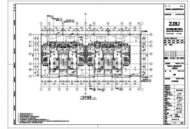 某市双单元框架安置楼梯房施工图CAD规划详图-图二