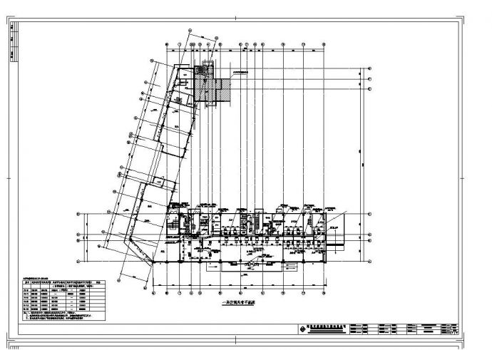 某市听海轩建设项目暖通图纸办公楼结构布置CAD参考详图_图1