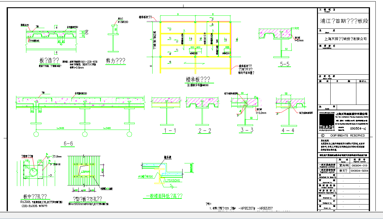 某地压型钢板楼承板详图CAD图纸