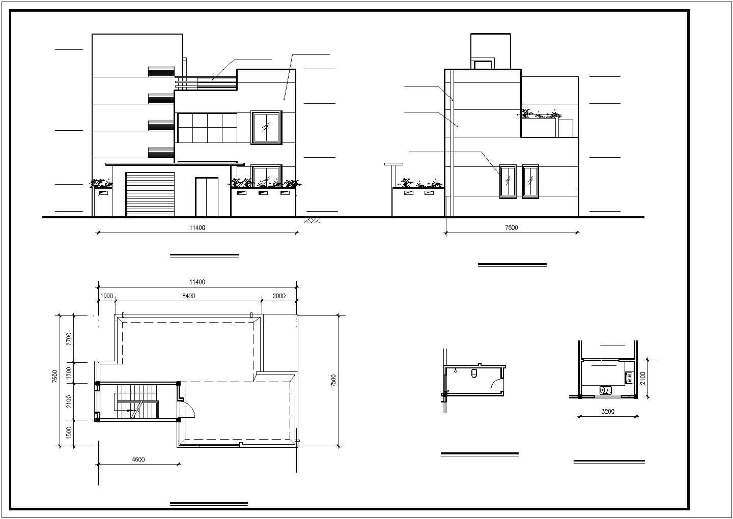 325平米2层框混结构乡村住宅楼建筑+结构设计CAD图纸