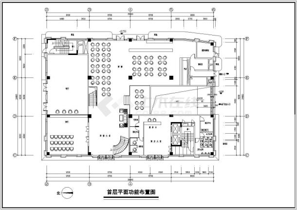 广州某酒店楼建筑施工设计cad图纸-图一