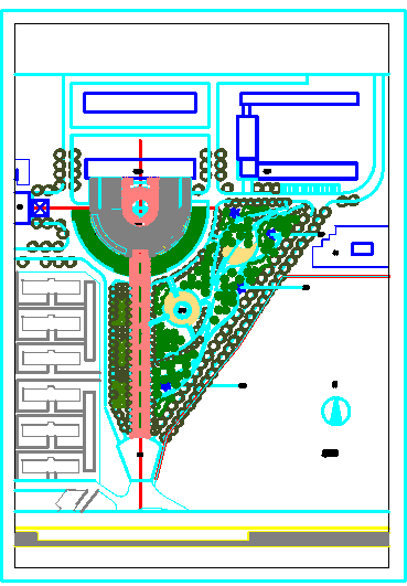 淮南某广场景观设计总平面CAD图-图一