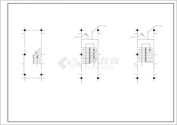 某三层中式办公楼建筑施工设计cad图纸-图二