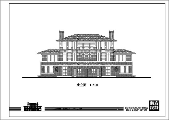 上海某地花园景观别墅楼全套施工设计cad图纸_图1