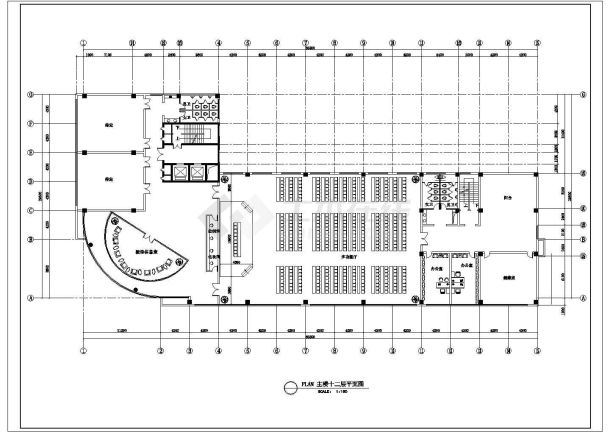 焦作林源大厦酒店全套装修施工设计cad图纸-图二