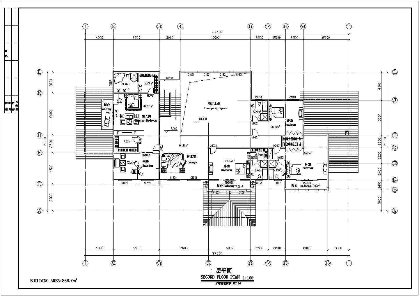 两层独立别墅楼全套建筑施工设计cad图纸（含效果图）