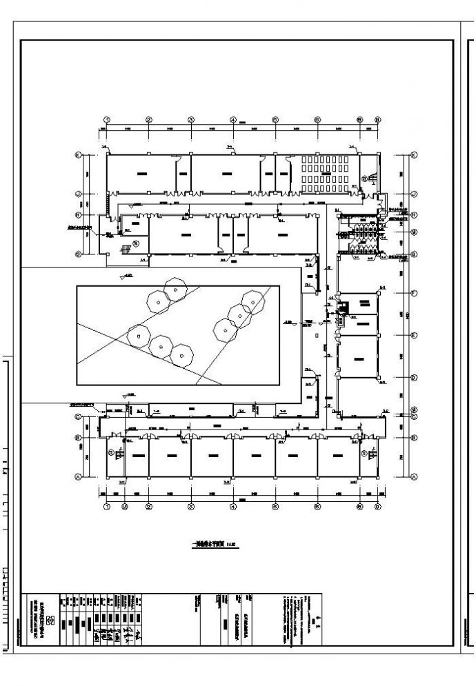 某城市学校办公楼图书馆给排水消防系统结构布置CAD参考详图_图1