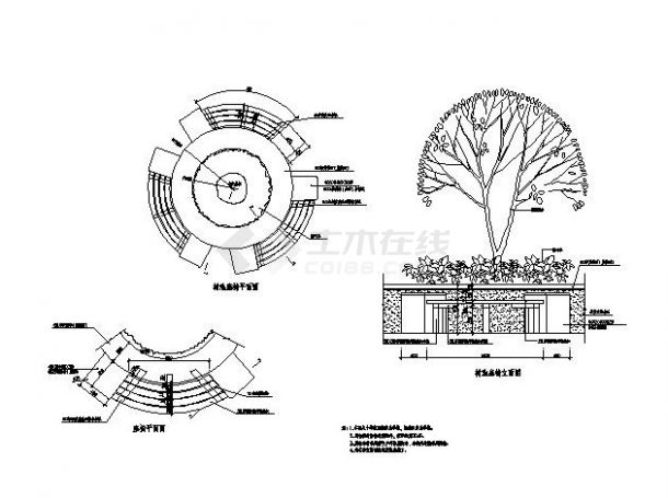 树池座椅设计方案平面图-图一