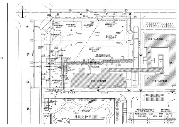 肥东县第三人民医院精神医养中心建设设计基坑支护设计CAD-图一