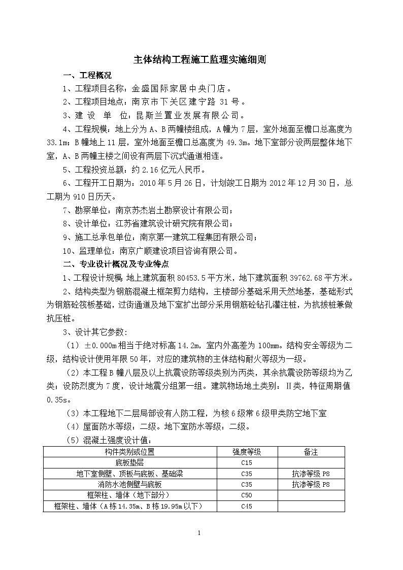 某门店主体结构工程监理实施细则.doc-图二