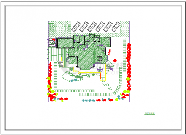 某地别墅庭院景观设计图CAD图纸-图一