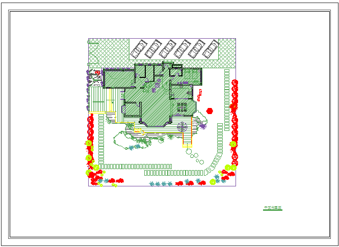 某地别墅庭院景观设计图CAD图纸_图1