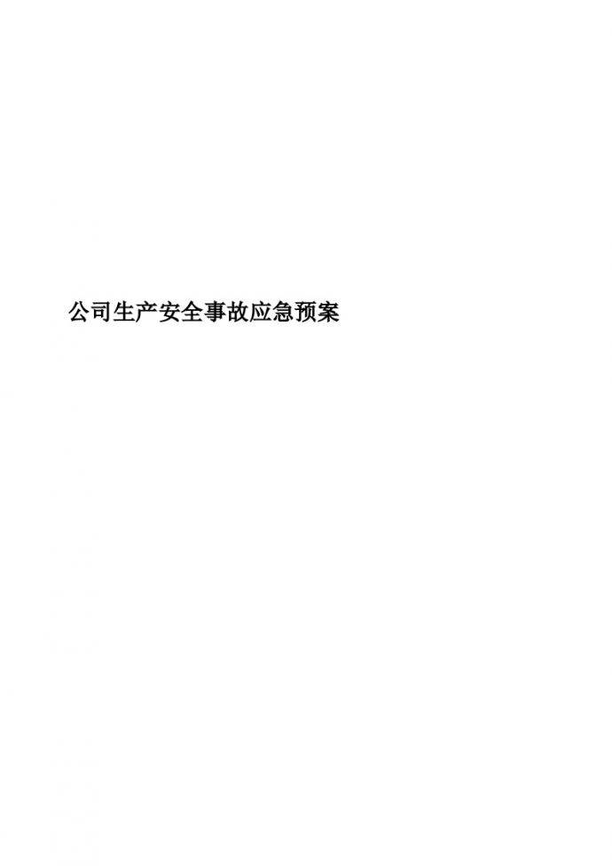 XXX有限责任公司安全生产事故应急预案【79页】.doc_图1