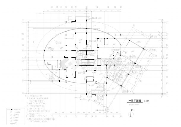 高层建筑住宅楼施工图CAD-图二
