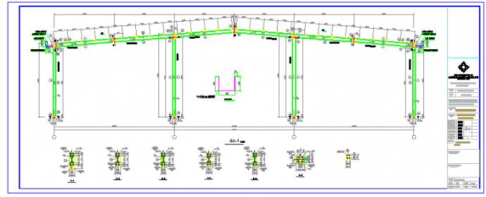生料处理车间门式刚架厂房结构施工图_图1