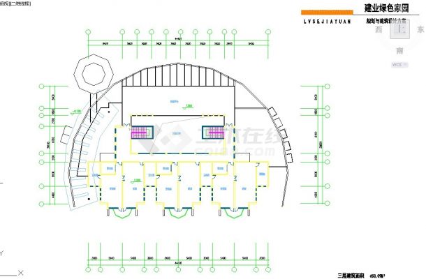 某3层2872.54平米绿色家园幼儿园建筑设计cad方案图【含效果图】-图二