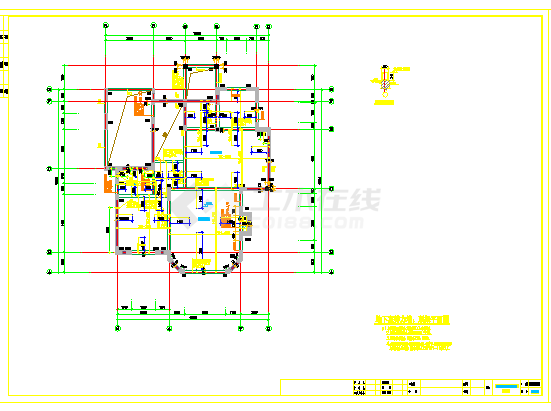 丽水市某现代化村镇2层框混结构独栋别墅结构设计CAD图纸-图二