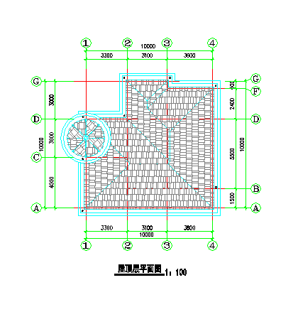 某现代化村镇410平米3层框混结构乡村别墅平立剖面设计CAD图纸-图一