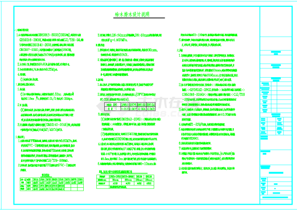 别墅水施方案设计全套CAD图-图一