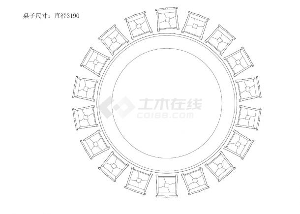 桌几类-整理图库-现代简约风12人以上圆桌（带遮罩）平立面内含36个CAD图-图一