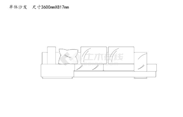 沙发类（整理图库）＆（立面）单体沙发家具组合25个(二）CAD图-图一