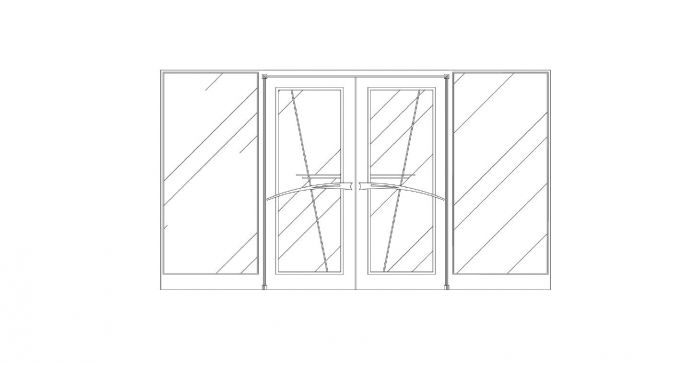 门窗类室内装饰玻璃双开推拉门立面图库_图1