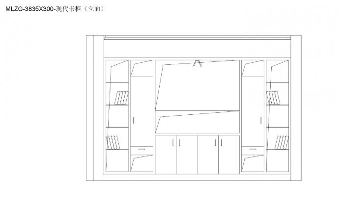 柜子类（整理图库）＆（平立面）（书柜）现代书柜带柜子平立面9个 全隔断平立面4个CAD图_图1