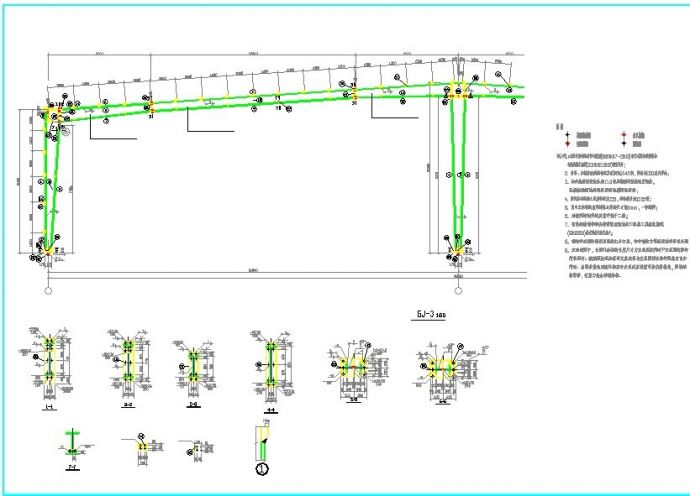 【最新】某全套厂房单层门式钢架结构设计方案CAD图纸_图1