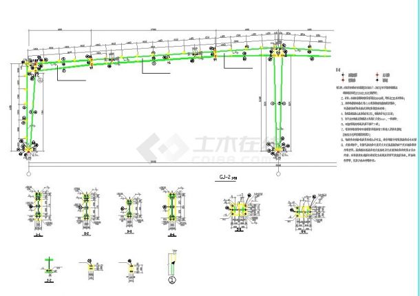 【最新】某全套厂房单层门式钢架结构设计方案CAD图纸-图二