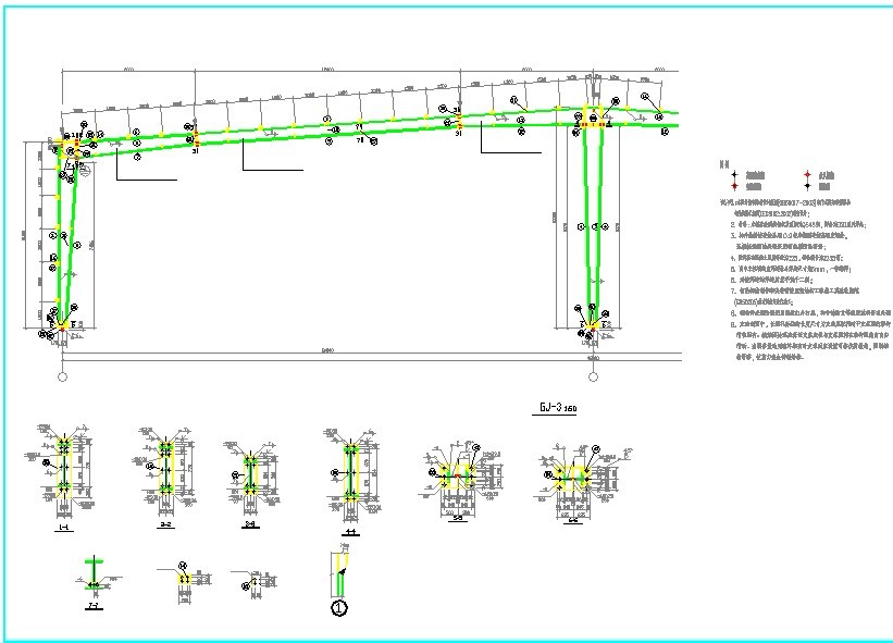 【最新】某全套厂房单层门式钢架结构设计方案CAD图纸
