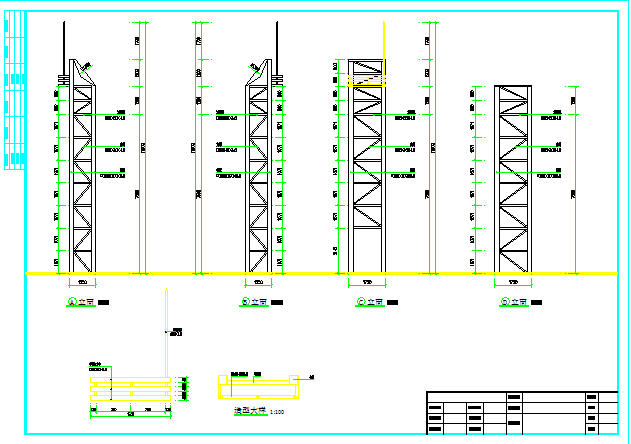 钢桁架大门结构施工图 节点详细
