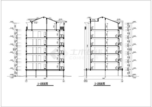 某现代化小区3960平米6层框架结构住宅楼建筑设计CAD图纸（1层4户）-图一