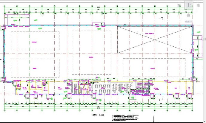 惠州市某工厂6800平米单层钢结构加工厂房建筑设计CAD图纸_图1