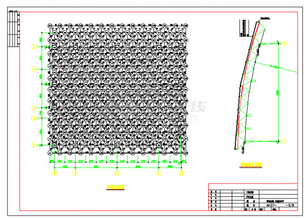 几内亚屋盖网架结构方案图-图二