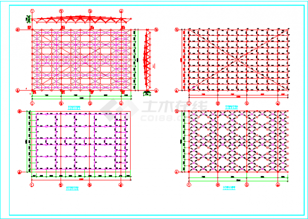 某项目玻璃屋面网架结构施工图-图二