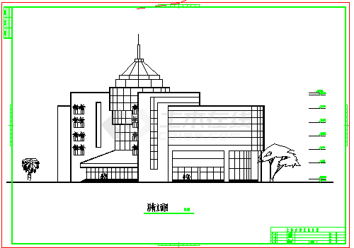 杭州某地市区精品办公楼全套建筑施工设计cad图纸-图一