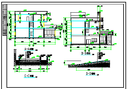 宁波市某工厂占地500平米3层框架结构办公楼全套建筑设计CAD图纸-图二
