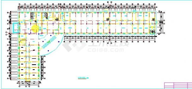 泉州市某商业街5800平米3层框架结构连锁酒店平面设计CAD图纸-图二