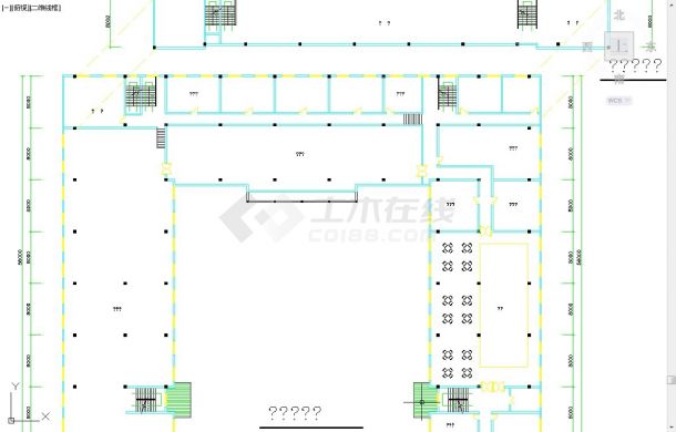 临街1.4万平米6层门型框架结构商务酒店建筑设计CAD图纸-图二