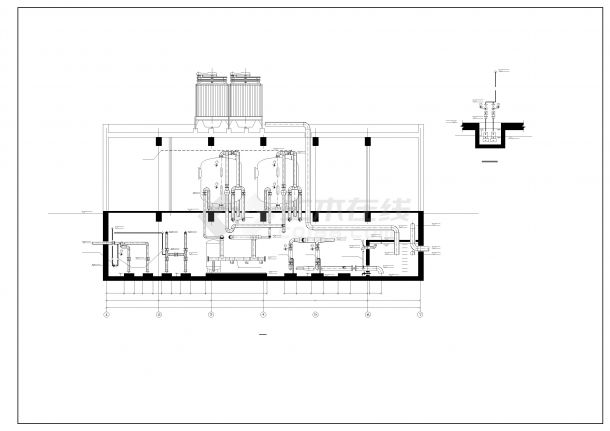 某大楼综合供水泵房及清水池工艺设计施工图-图一