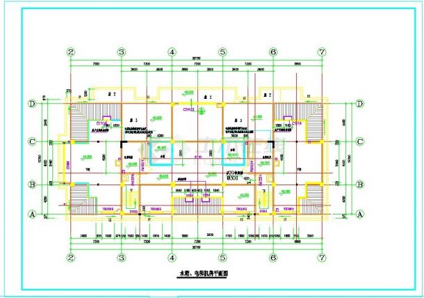 广州市某小区13层框架结构临街商住楼建筑设计CAD图纸（1-3层商用）-图一