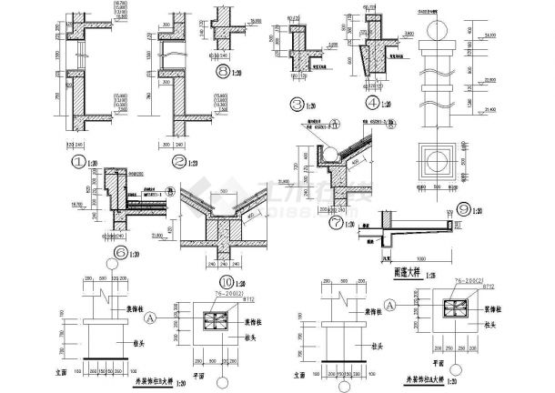 5900平米6层框混结构商住楼建筑设计CAD图纸（1-2层商用/含阁楼）-图一