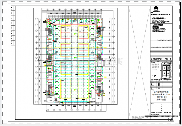 某地工业厂房-电气-生产用房(大)13一层夹层-照明平面图CAD图纸-图二