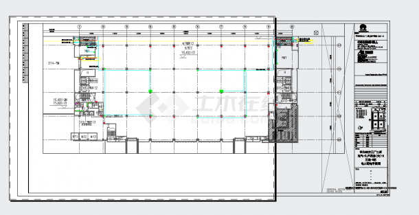 某地工业厂房-电气-生产用房大13三层-电力配电平面图CAD图纸-图二