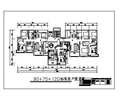 90 +75 +120住宅户型CAD方案详图_图1