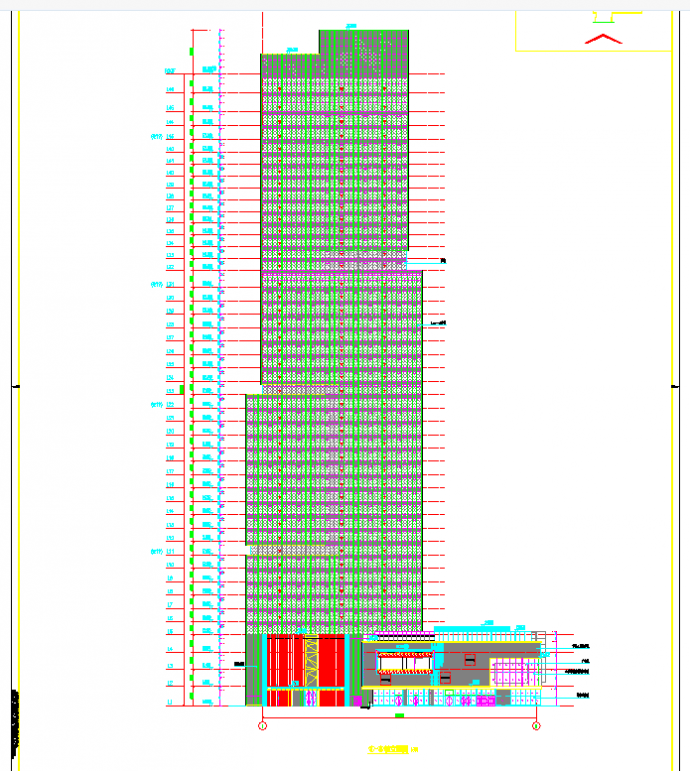苏州知名地产超高层酒店建筑施工图立剖面图CAD图纸_图1