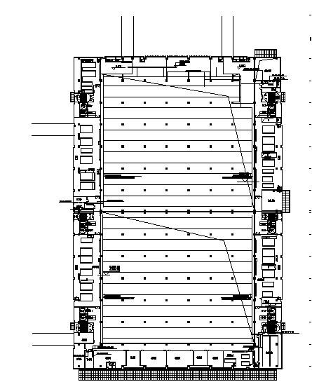 某县工业厂房电气一层夹层照明线槽CAD图_图1
