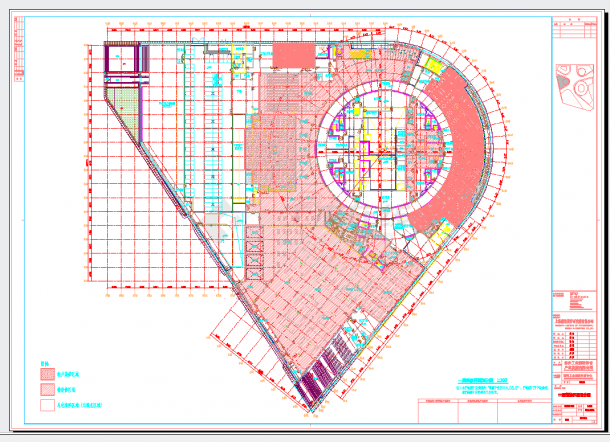 江苏工业园区体育中心游泳馆建筑施工图-装修界面划分图CAD图纸-图二